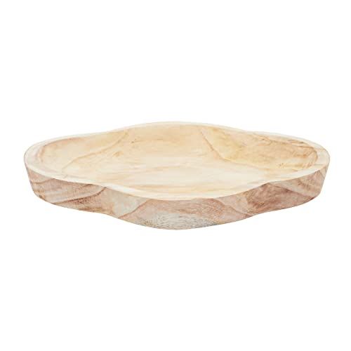 Okuna Outpost 16 In Handmade Wooden Dough Bowls for Decor, Paulownia Wood Cross Shaped Dough Bowl Okuna Outpost