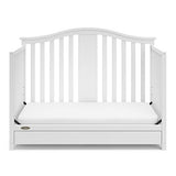 Graco Solano 4-in-1 Convertible Crib with Drawer Combo (White) – GREENGUARD Gold Certified, Includes Full-Size Nursery Storage Drawer, Converts to Toddler Bed and Full-Size Bed Graco