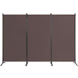 Giantex 3 Panel Room Divider, 6 FT Folding Privacy Screen, Wall Partition for Room Separation, Folding Divider for Home Office, Living Room, Brown Giantex