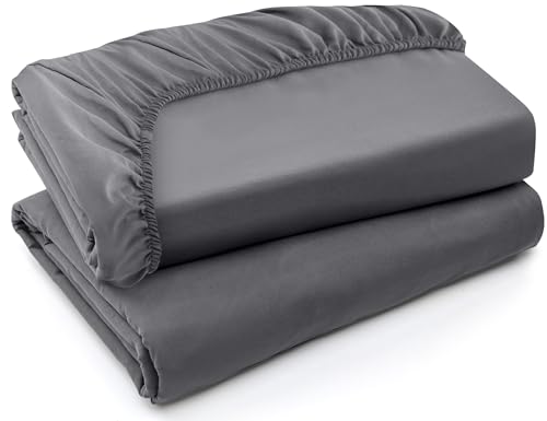 Utopia Bedding Twin XL Fitted Sheets - Bulk Pack of 2 Bottom Sheets - Soft Brushed Microfiber - Deep Pockets - Shrinkage & Fade Resistant - Easy Care (Twin XL, Grey) Utopia Bedding