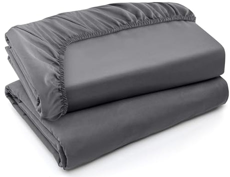 Utopia Bedding Twin XL Fitted Sheets - Bulk Pack of 2 Bottom Sheets - Soft Brushed Microfiber - Deep Pockets - Shrinkage & Fade Resistant - Easy Care (Twin XL, Grey) Utopia Bedding