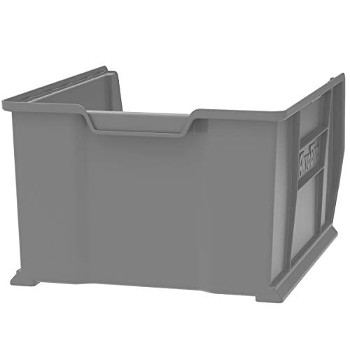 Akro-Mils 30289 Super-Size AkroBins Plastic Storage Bins, Space-Saving Stackable Bins for Garage, Classroom, Warehouse Organization, 24-Inch L x 18-Inch W x 12-Inch H, Grey, 1-Pack Akro-Mils