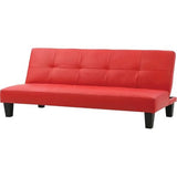 Glory Furniture Alan Faux Leather Sleeper Sofa in Red Glory Furniture