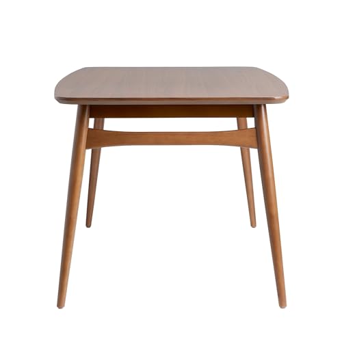 Walker Edison Mid-Century Modern Solid Wood Tapered-Leg Dining Table, 59 Inch, Walnut Walker Edison