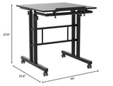 AIZ Double Table Mobile Standing Desk, Adjustable Computer Desk with Rolling Wheels, Portable Laptop Table for Standing or Sitting, Home Office Computer Workstation for Adults or Children AIZ