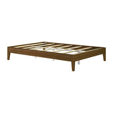 Plank+Beam Solid Wood Platform Bed Frame, Strong Wood Slat Support, No Box Spring Needed, Easy Assembly, Matte Walnut, Queen Plank+Beam