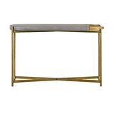 Armen Living LCDUCNCC Dua Grey Concrete Console Table with Antique Brass Armen Living