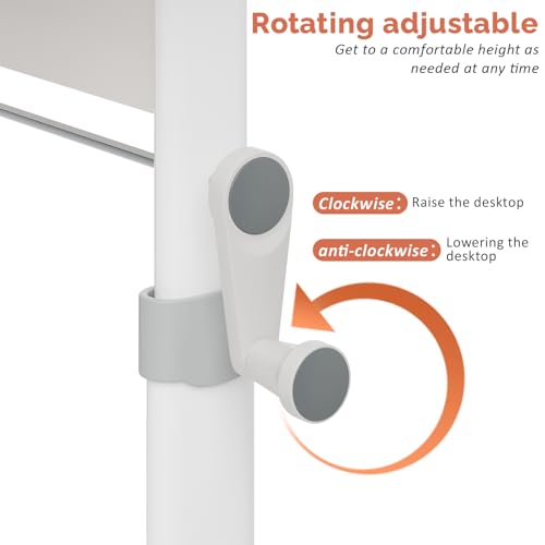 cdar Manual Standing Desk, Adjustable Height Game Desk, Hand Crank Standing Desk, Hand Lifting Computer Desk, Manual Stand Up Desk 100 cm cdar