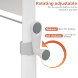 Makamsui Manual Height Adjustable Standing Desk, Heavy Duty Game Desk, Hand Crank Standing Desk, Hand Lifting Computer Desk, Manual Stand Up Desk, Home Office Computer Workstation White 120 cm Makamsui