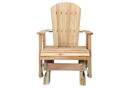 Kilmer Creek 2' Natural Cedar Fanback Adirondack-Style Glider, Amish Crafted Kilmer Creek