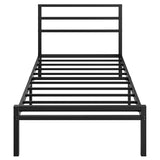 Lutown-Teen 12 Inch Twin Bed Frame with Headboard and Footboard, Classic Metal Platform Bed Frame Twin Size, No Box Spring Needed, Easy Assembly, Noise Free, Black Lutown-Teen