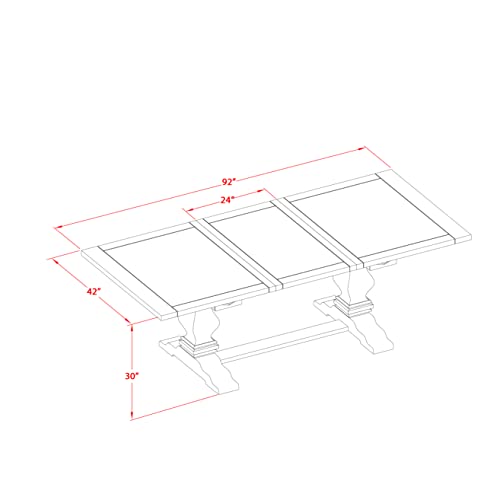 East West Furniture Kitchen Room Set, 42x92 Inch, LAEL11-78-05 - WoodArtSupply