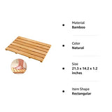 Bath Mat for Luxury Shower - Non-Slip Bamboo Sturdy Water Proof Bathroom Carpet for Indoor or Outdoor Use Bamfan