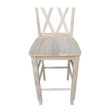 International Concepts 29-Inch Double X Stool, Unfinished IC International Concepts
