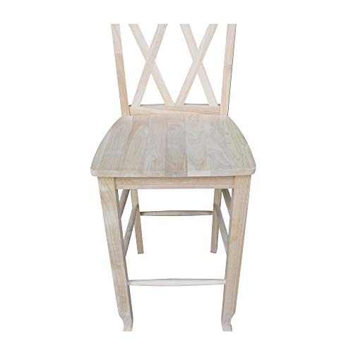 International Concepts 29-Inch Double X Stool, Unfinished - WoodArtSupply