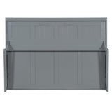 Merax Murphy Bed Full Size with Desk, Wood Folding Wall Bedframe with Smooth Hydraulic Lift, for Small Bedroom, Guest Room, Home Office, Grey Merax