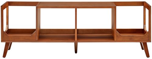 Crosley Furniture Asheville Mid-Century Modern Media Console Record Player Stand, Storage for Vinyl Records, Walnut Crosley Furniture