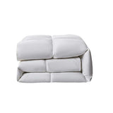 Serta Goose Feather Down Fiber Cotton Comforter Queen Size - 100% Cotton Duvet Insert - Hotel Luxury Hypoallergenic Bedding Comforter All Season Medium Warmth 90 x 90 Inch White Serta