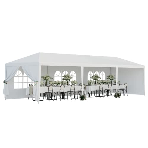 BBBuy 10’X30’ Outdoor Canopy Tent with Removable Sidewalls Gazebo Shelter Pavilion for Backyard BBQ Camping Picnic Parties Wedding Ceremony, Easy Assemble and Removable BBBuy