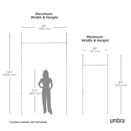 Umbra Anywhere Expandable Curtain Rod and Room Divider, Nickel Umbra