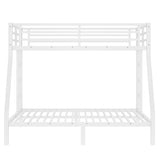 Bellemave Twin Over Full Bunk Bed with Ladders, Metal Bunk Beds Frame with Full-Length Guardrails, Heavy-Duty Bunkbed for Bedroom, Guest Room, Dorms, Noise-Reduce and No Spring Box Needed, White Bellemave