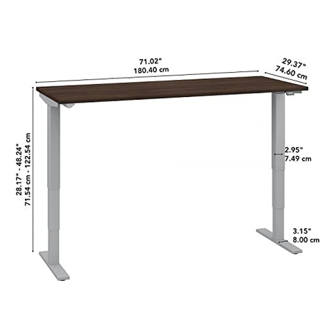 Bush Business Furniture Move 40 Electric Ergonomic Sit-Stand Computer Table for Home and Professional Office, 72W x 30D, Platinum Gray Bush Business Furniture