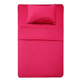 Best Season 3 Piece Bed Sheet Set (Twin,Hot Pink) 1 Flat Sheet,1 Fitted Sheet and 1 Pillow Cases,100% Super Soft Brushed Microfiber 1800 Luxury Bedding,Deep Pockets &Wrinkle,Fade Resistant Best Season