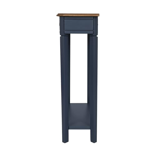 East at Main Marnie Console Table – 23.75” Wide Navy Blue Entryway Table with Storage Drawer & Shelf – Slim Accent for Hallways, Foyers, Living Rooms and Small Spaces – Handcrafted Bayur Wood East at Main