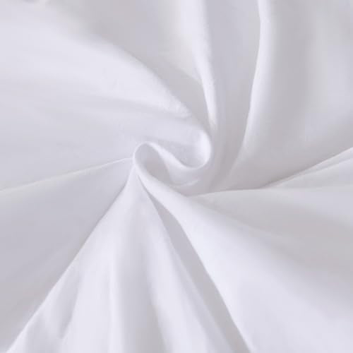 Andency Comforter Full Size Set White, 3 Pieces Ruffle Farmhouse Shabby Chic Gift Full Comforter Set, Soft Lightweight Fluffy All Season Room Decor Bed Set for Girls Women Teens Daughter Andency