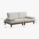 Lartis 78.7" Sofa Bed, Sleeper Pull Out Couch, Modern Couch Convertible Modern Futon for Living Room/Apartment/Bedroom, Modular Design Sofa,Full Solid Wood Frame Lartis