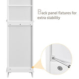 Yaheetech Tall Slim Bathroom Storage Cabinet with 3 Shelves, Enclosed Door, and Modern Design in White Yaheetech