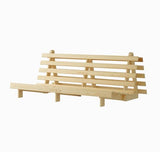 MUSEHOMEINC Wooden Futon Frame Space-Saving Modern Futon Frame Full Size 2 in 1 Design Bed Frame Convert Chair,Sofa,Bed Perfect for Modern Living Spaces (Full) MUSEHOMEINC