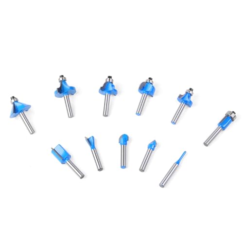 Router Bits Set of 15 Pieces 1/4 Inch Woodwork Tools for Beginners，Chamfer Router Bits for Woodworking on Wood Chamfer Router Bits for Woodworking on Wood (1/4 inch Shank, 15 Pieces) JGZUI