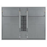 Merax Dual Twin Size Murphy Bed, Twin Wall Beds with Cabinets and Shelves, Gray Merax