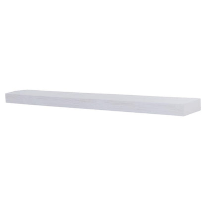 Modern Ember Vara Wood Mantel Shelf - 48 Inch White Paint | 3 Inch Height - Variations in Grain and Natural Distresssing | Wooden Floating Wall Mounted Shelf - for Fireplaces & Décor