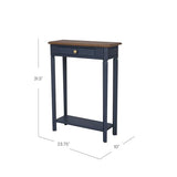 East at Main Marnie Console Table – 23.75” Wide Navy Blue Entryway Table with Storage Drawer & Shelf – Slim Accent for Hallways, Foyers, Living Rooms and Small Spaces – Handcrafted Bayur Wood East at Main
