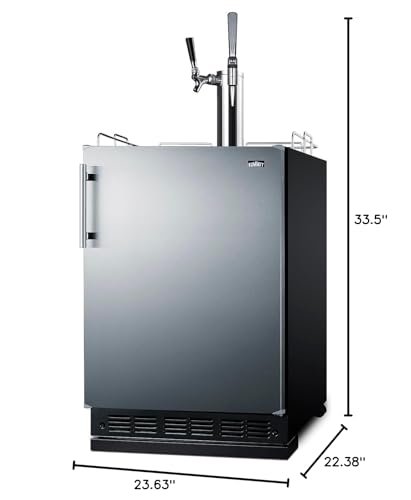Summit 24" Nitro Cold Brew/Cold Brew Kegerator, Combination Dual Tap Kit, Stainless Steel- SBC7BRSCM2 Summit Appliance
