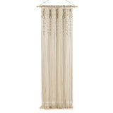 Lush Decor Boho Macrame Textured Cotton Window Curtain Panel Single 40" W x 95" L Neutral - Macrame Curtains for Windows, Room Divider, Boho Wall Decor Lush Decor