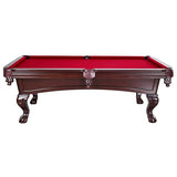 Hathaway Augusta 8-ft Pool Table Pool Table for Family Game Rooms with Burgundy Felt, 57-in Cues, Balls, Brush and Chalk - Mahogany Finish,Maple Hathaway