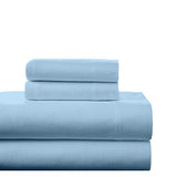 NON Sticky cotton Premium Super Single Waterbed Sheets, 4 Piece Egyptian Cotton Attached Sheet Set with 15" Deep Pocket, Soft Breathable Bedding for Waterbeds 48" x 84", Light Blue Solid NON Sticky cotton