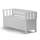 SIMPLIHOME Acadian Entryway Storage Bench - 48 inch Wide Solid Wood Hallway Seat in White, Transitional Bench for Entryway or Living Room with Lift-Up Lid and Spacious Storage SIMPLIHOME