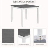 Augabam 5-Piece Dining Table Set for 4, Kitchen Dining Table with 4 Soft Cushioned Solid Wood Chairs, Ideal for Home or Restaurant Use.(Gray & White_Small) Augabam