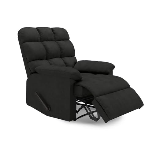 Handy Living ProLounger Wall Hugger Recliner in Grey Microfiber with Square Tufted Back