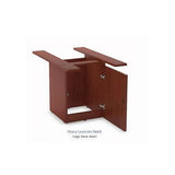 New Cherry Laminate Finish 10ft Conference Table Wood Boat Shaped Square Storage Cube Legs Doors Grommets Desk Base Meeting Room Racetrack Furniture Office Business Modern 118''L x 47-32''W x 29''H WoodArtSupply