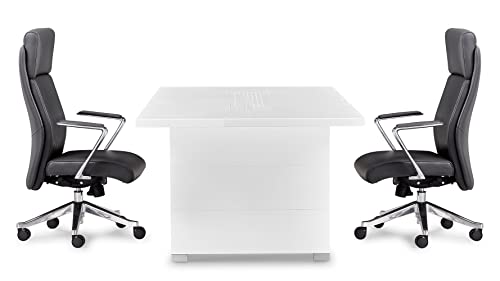 Ford Executive Rectangle Modern Conference Meeting Table - White - WoodArtSupply