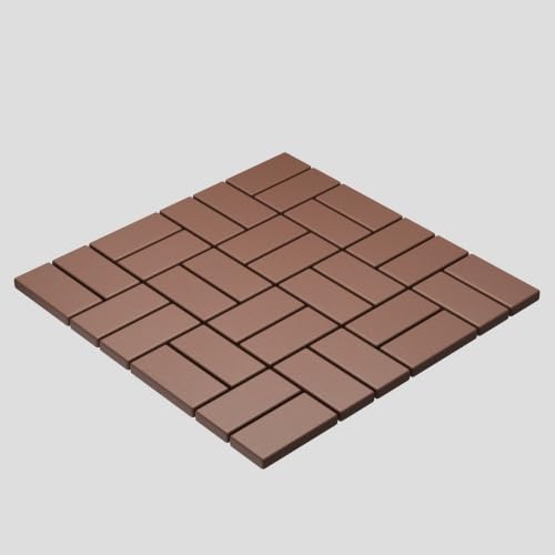 ZJT 44 Pack Plastic Interlocking Deck Tiles,44 sq.ft,11.8"x11.8"Indoor Outdoor Waterproof Patio Floor Decking Tiles,Plastic Flooring All Weather Use for Balcony Backyard,Brown Checker