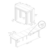 Mobili Fiver, First, Extendable Console Table 17.7(120) x35.4 in, Concrete Effect, Grey, for 4-14 People, Space-Saving Dining Table, Italian Furniture Mobili Fiver