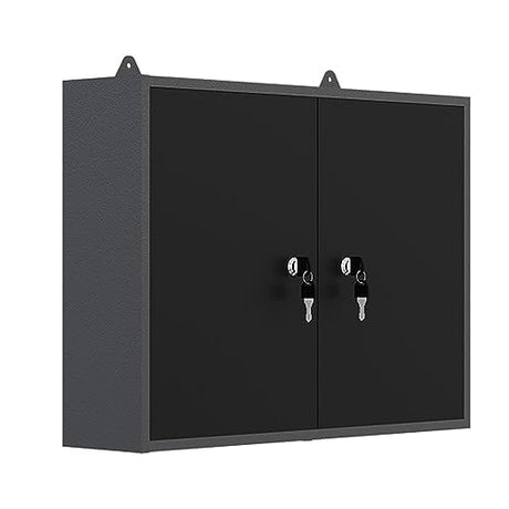 JZD Steel Garage Wall Mounted Tool Cabinet, Black & Grey JZD