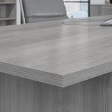 Bush Business Furniture Boat Shaped Conference 4-6 People with Wood Base | Stylish 6 FT Table for Office Boardrooms and Training Rooms, 72W x 36D, Platinum Gray Bush Business Furniture