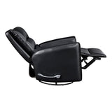 Lexicon Swivel Glider Recliner Chair, Comfy Nursery Glider, Faux Leather Recliner, Manual Reclining Chair for Living Room/Office/Apartment, Black Lexicon